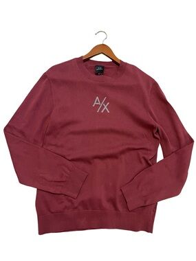 Armani Exchange Burgundy Crewneck Logo Sweater size M NWT